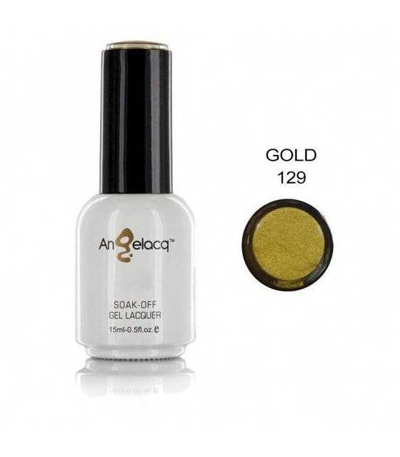 Semi-permanent Professional Nail Polish, Angelacq  GOLD  129, 15ml