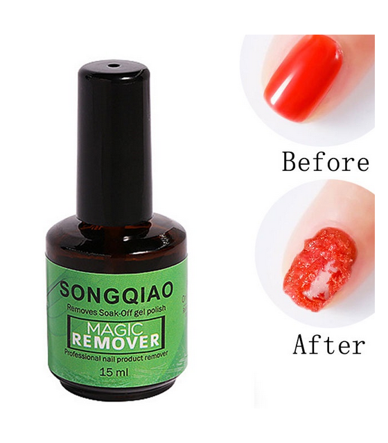 SONGQIAO 15ml Magic Remover Gel Nail Polish Soak Off Gellak Cleaner Nail Uv Gel Nails Wipes
