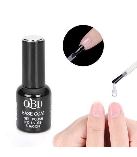 QBD Professional Nail Art Polish Gel , Soak off base coat , 10ml