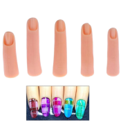 Silicone Practice Fingers Fake Training Nail Manicure Art Finger Model Nail Training Tool for Women