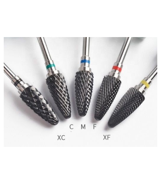 flame cone shape carbide nail drill bit electric nail file drill bit coarse carbide drill 3/32''