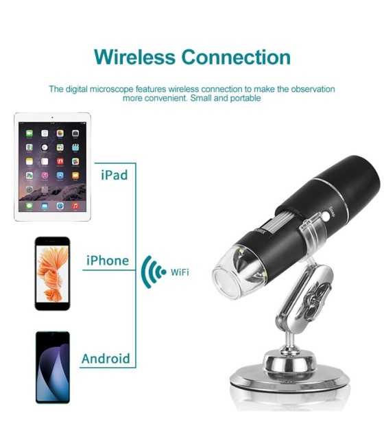 WIFI MicroscopeΑΣΥΡΜΑΤΟ ΜΙΚΡΟΣΚΟΠΙΟ USB, 8 LED WIFI, Android, IOS, IPhone, IPad