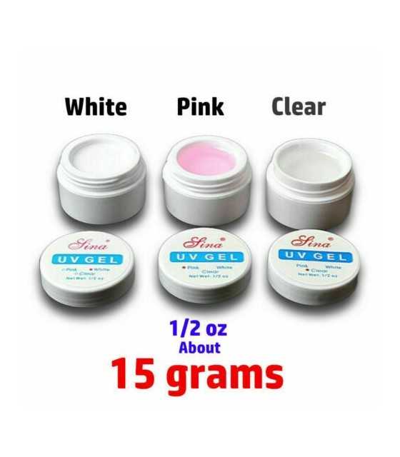 Τζελ κτισίματος νυχιών, UV lina Gel Pink / ημικαλυπτικό λευκο, 15g