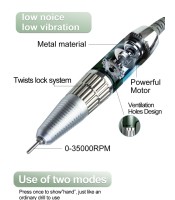 Professional Nail Salon 35W Nail Drill Machine Electric Nail File 35000rpm JMD-305