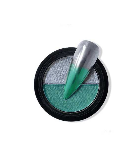 σκόνη καθρέφτη, γιά νύχια nail mirror χρώμα πρασινο, ασημι