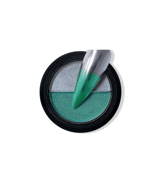 Two-Color Solid Mirror Nail Powder, Magic Mirror Effect Laser Colorful Neon Nail Art green