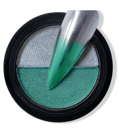 σκόνη καθρέφτη, γιά νύχια nail mirror χρώμα πρασινο, ασημι