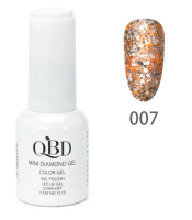 mini diamond 07QBD Top diamont gel, No7, βερνικι glitter πορτοκαλι ασημι