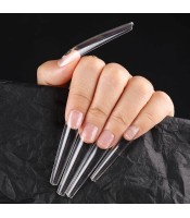 EXTRA long full cover tips XL Square soft gel tips 240τμχ 12 μεγέθη