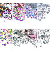 Flatback Rhinestones Glass Nail Gems For Eyes Makeup, DIY Craft, Bags And Shoes Decoration