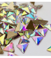 Triangle 6mm Shape Crystal AB Flat Back Fancy Rhinestones