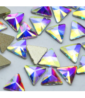 Triangle 6mm Shape Crystal AB Flat Back Fancy Rhinestones